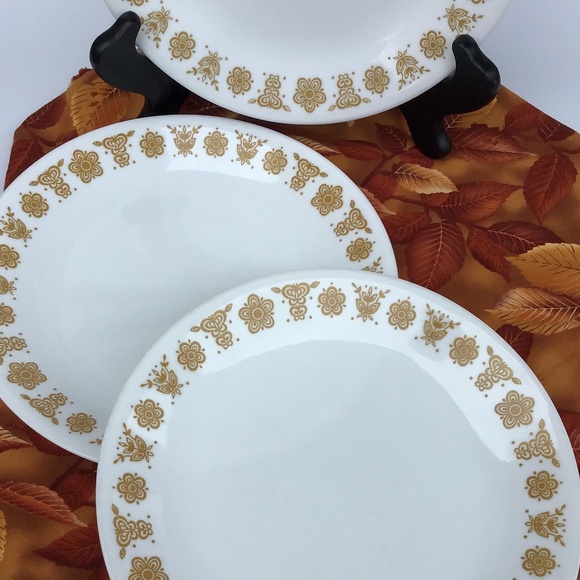 3 Corelle by Corning Butterfly Gold Salad Plates Vintage Set USA - Picture 12 of 14